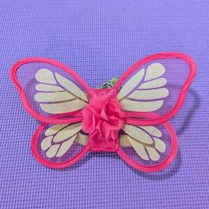 Pink and Gold Sparkle Butterfly Dog Harness Size XS/S
